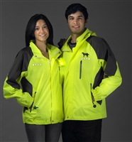 yellow and black windbreaker jacket with leds